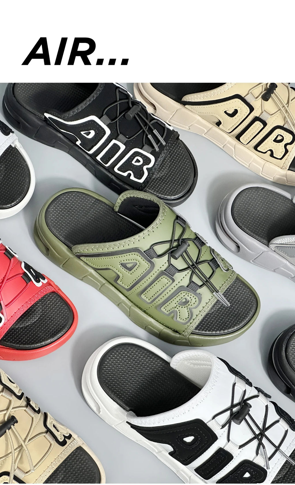 Zapatillas de Hombre con diseño de cojín de aire, novedad de verano, Zapatillas deportivas antideslizantes suaves de PVC para Hombre, Chanclas para Hombre