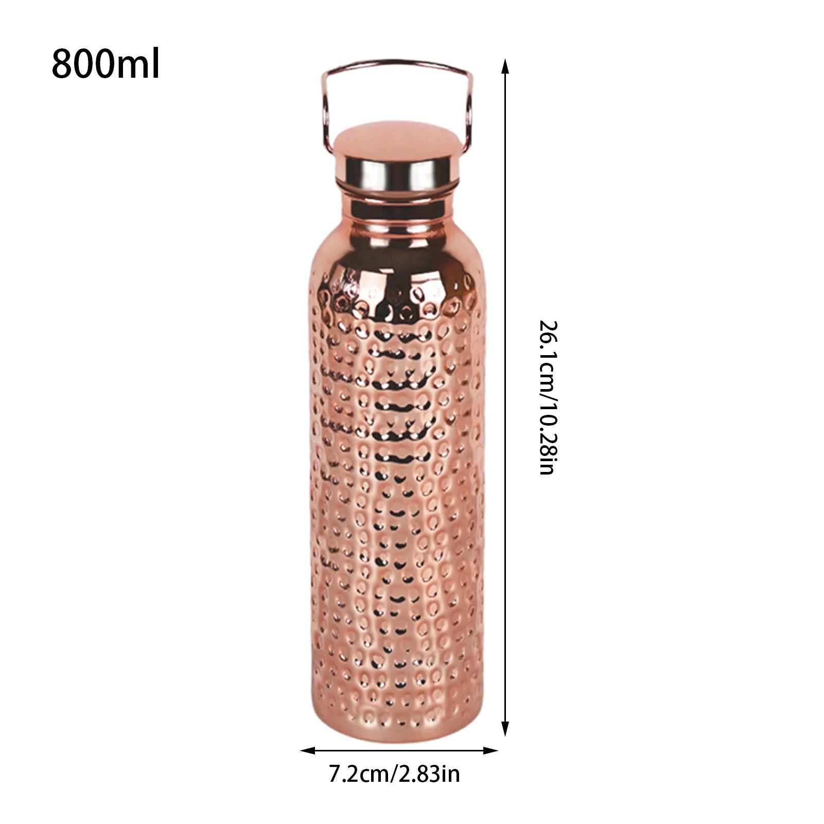 Botella de agua de cobre para beber, botella de agua aislada a prueba de fugas, taza portátil a prueba de fugas de 27Oz para hidratación, gimnasio, senderismo al aire libre
