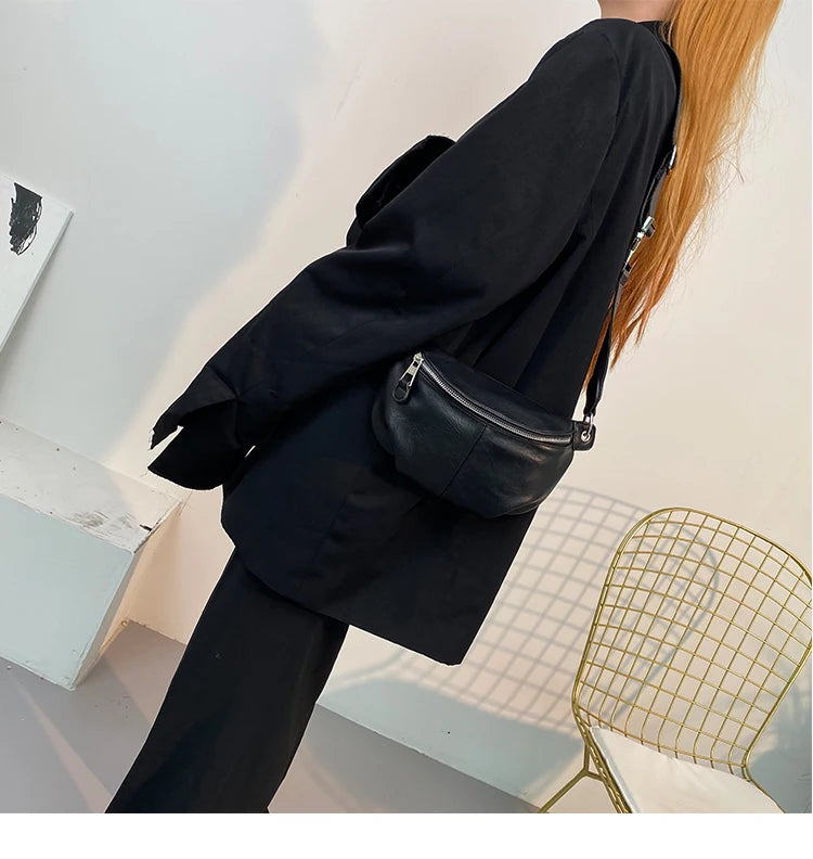Bolso de pecho femenino, bolsos cruzados con cadena para mujer, nuevos bolsos de hombro, riñonera pequeña de cuero PU para mujer, cartera para teléfono