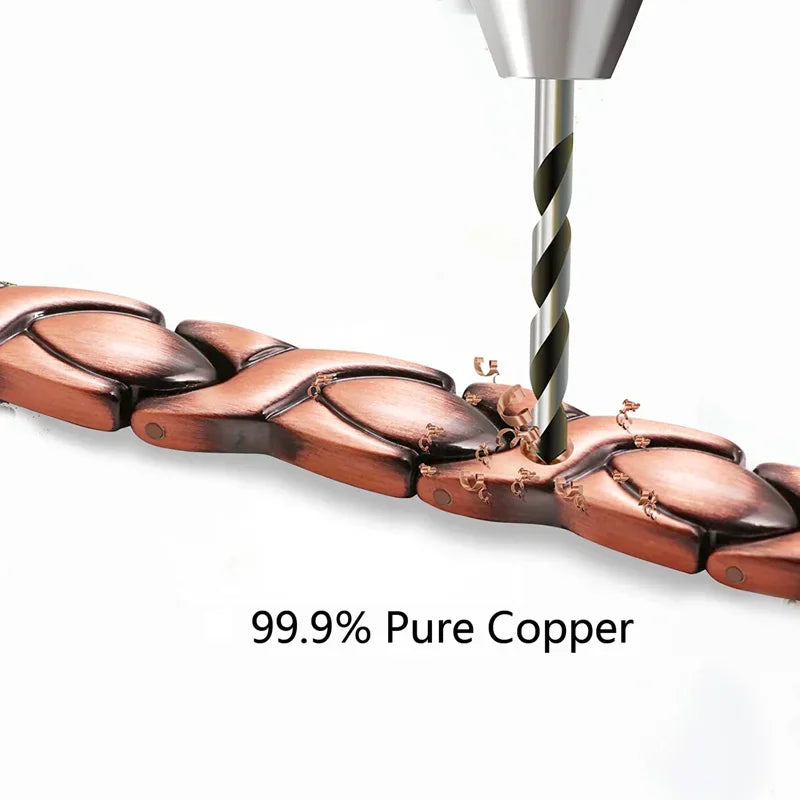Tobilleras de terapia magnética para mujer, 99.9% de cobre sólido puro, imanes de Gauss, alivio del dolor en el tobillo para artritis, tamaño ajustable