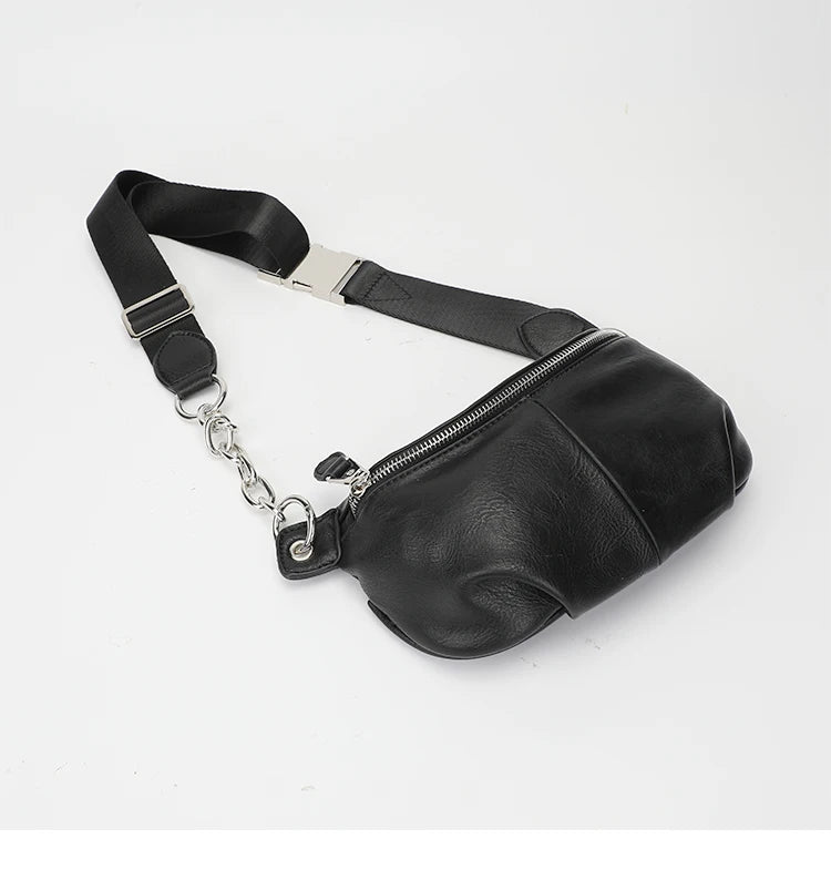 Bolso de pecho femenino, bolsos cruzados con cadena para mujer, nuevos bolsos de hombro, riñonera pequeña de cuero PU para mujer, cartera para teléfono