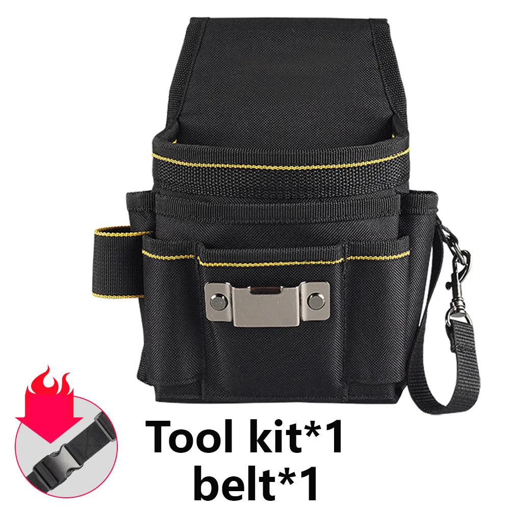 Cinturón Portaherramientas Profesional para Electricista, de Tela Oxford Impermeable, con Bolsillos, Práctico y con Cinturón para la Cintura