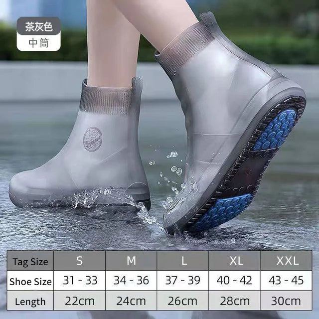 Cubrezapatos de Silicona Impermeables, Cubrebotas de Lluvia Antideslizantes, Cubrecalzado Unisex de Goma Resistente al Agua para Días Lluviosos