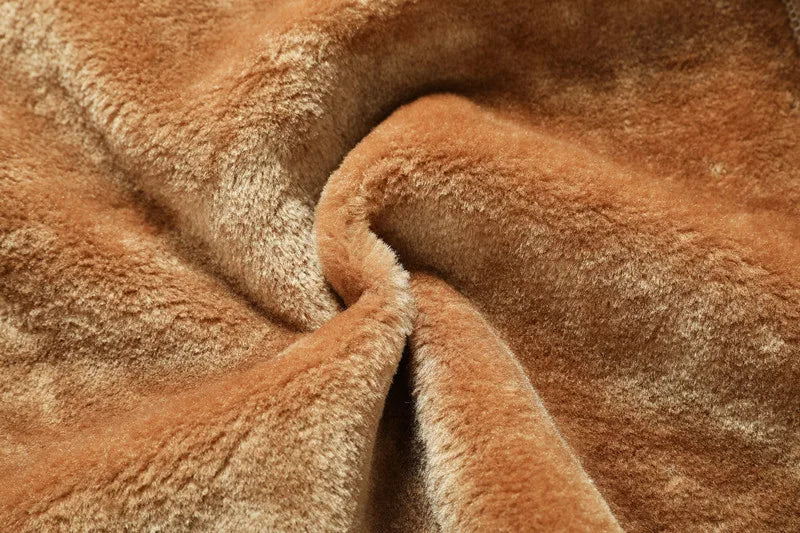 Nueva moda para hombre, chaquetas y abrigos integrados de cuero y piel con cremallera Diagonal, chaquetas de cuero cálidas de lana para hombre, chaquetas ajustadas