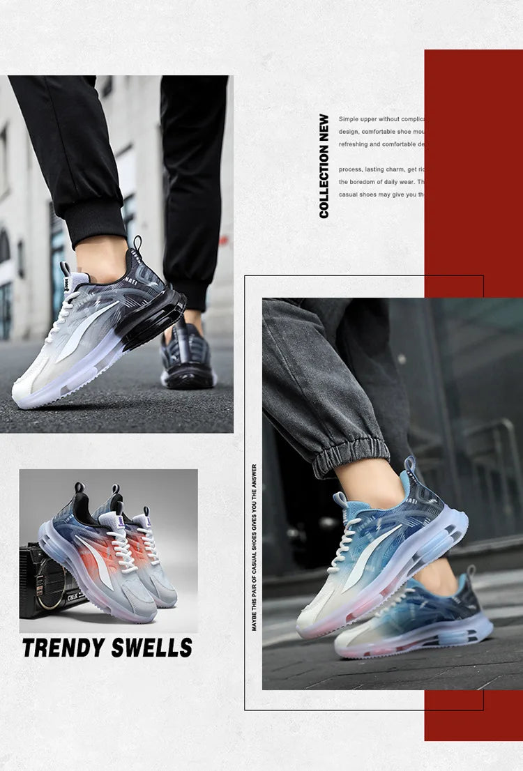 Zapatillas de deporte con cojín de aire para hombre y mujer, calzado deportivo ligero con suela de TPR, para correr, baloncesto y parejas, talla 36-47