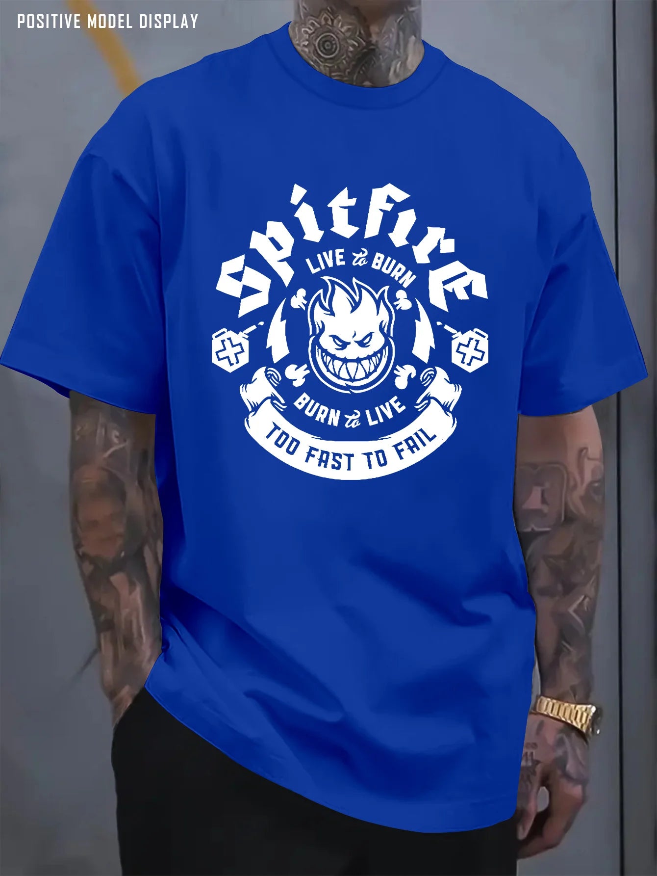 Camiseta de manga corta con cuello redondo para hombre, 100% algodón, informal, holgada, con estampado de letras, cómoda, deportiva, para verano