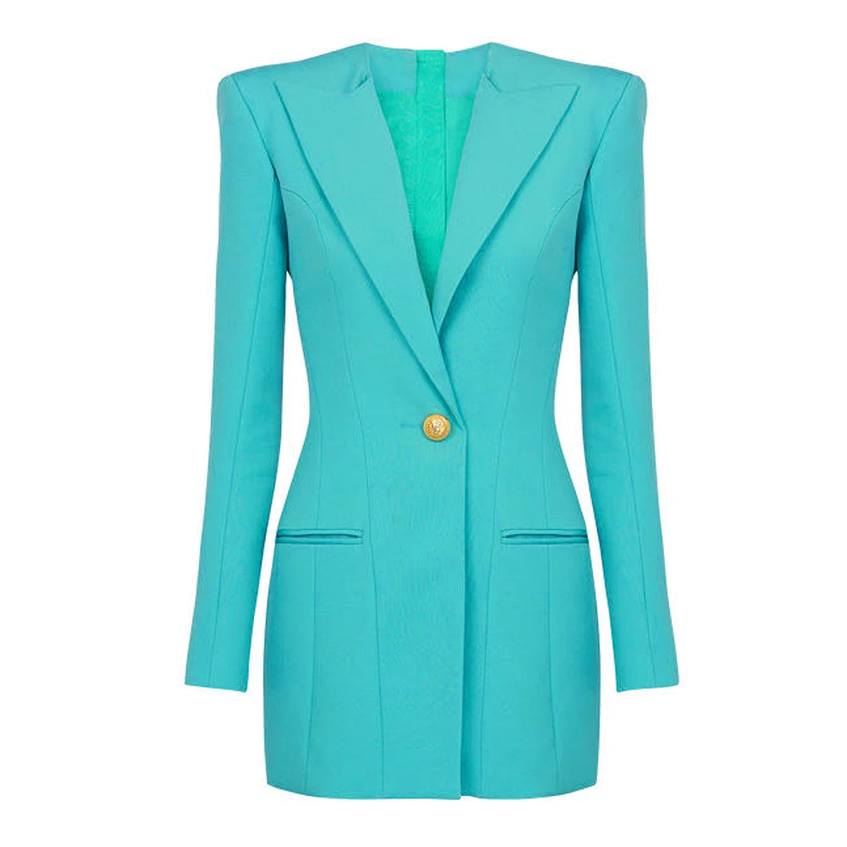 Spring and Autumn New Fashion High-Grade Solid Long-Sleeve Slim Temperament Social Commuter Women's Fashion Blazer Dress
