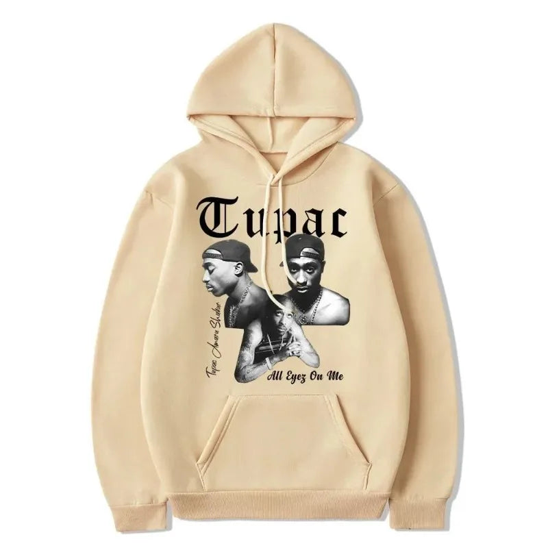 Sudadera con capucha de rapero Tupac 2pac para hombre y mujer, ropa, sudadera, sudaderas con capucha para hombre y mujer, sudaderas con estampado de letras a la moda, sudaderas holgadas e informales