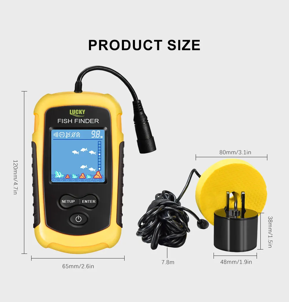El Envío Gratuito! FFC1108-1 Venta Caliente de Alarma 100 M Portable Sonar LCD Buscador de Buscadores de Los Pescados señuelo de la Pesca de Pesca Ecosonda
