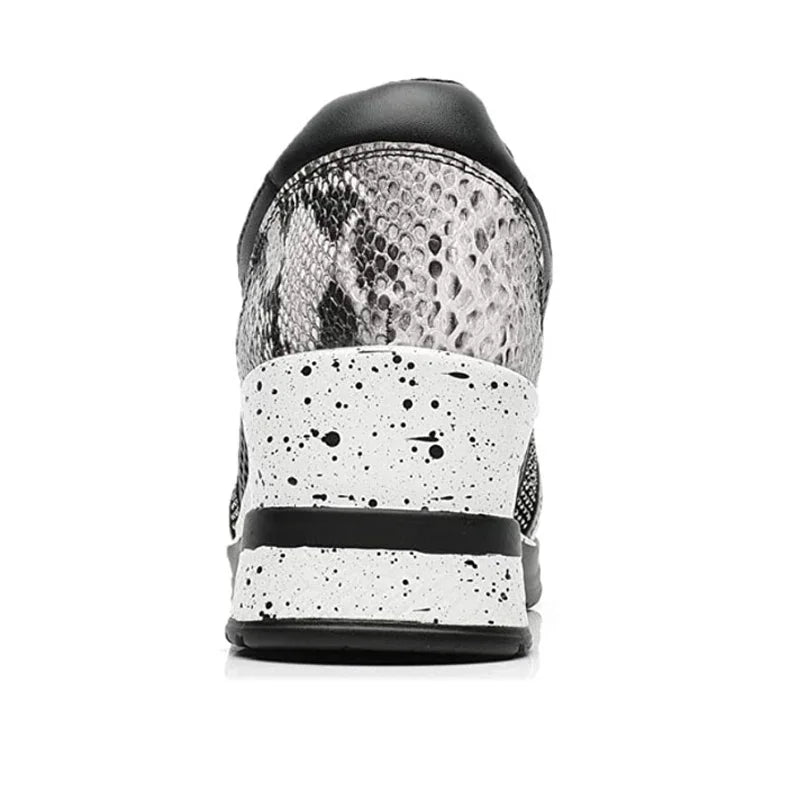 Zapatos vulcanizados para mujer con aumento de altura, zapatos ligeros y transpirables para caminar, zapatos de plataforma para mujer, zapatillas de deporte con cuña hechas a mano
