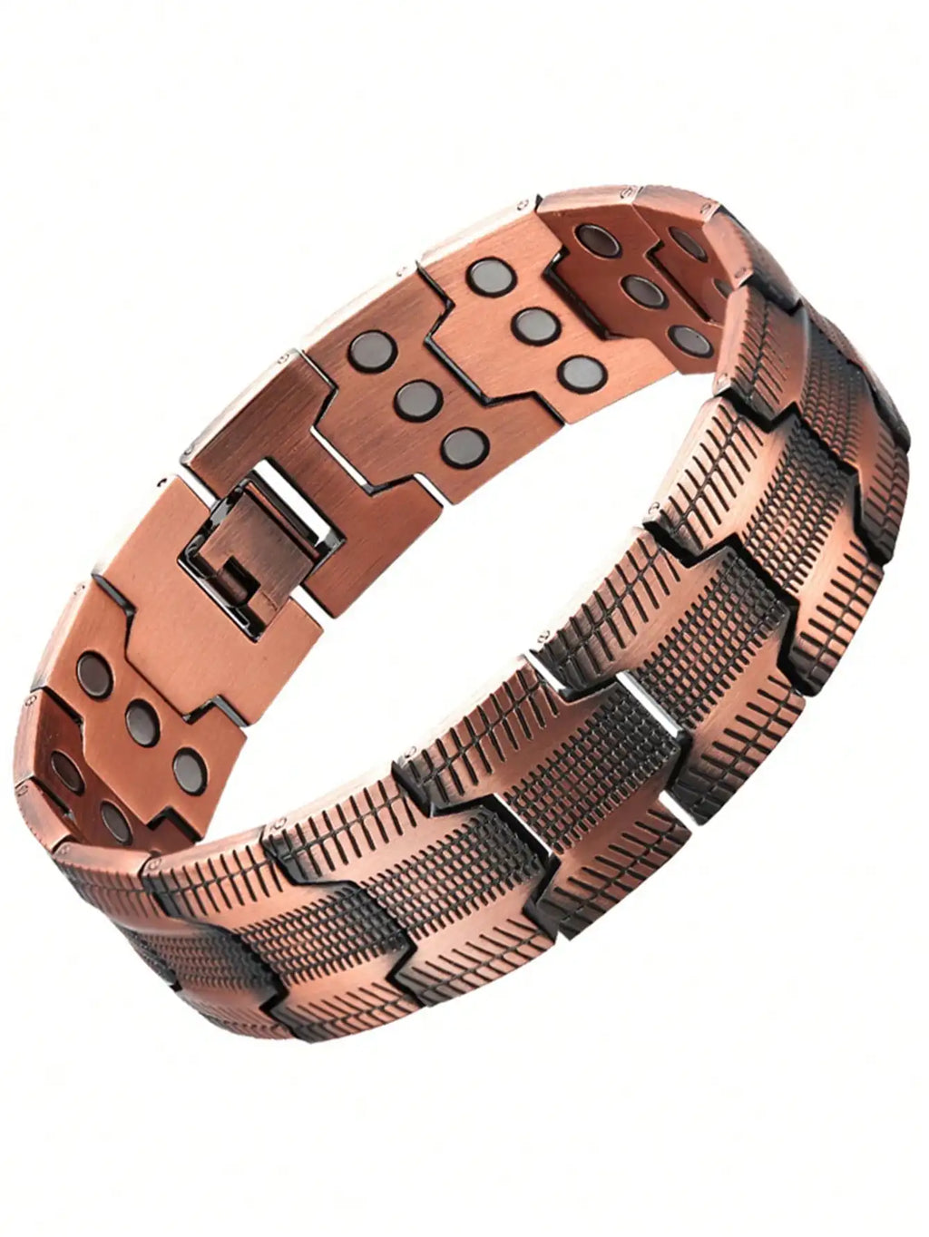 Pulsera de cobre magnética completa en forma de cruz de estilo Retro de moda, pulsera de piedra magnética de fantasma oscuro, joyería de Halloween/Navidad