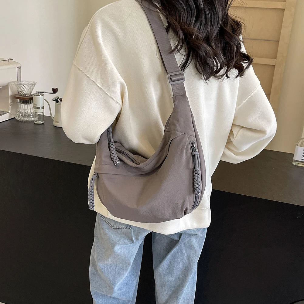 Bandolera Hobo con múltiples bolsillos para mujer, bolso cruzado de media luna, gran capacidad, bandolera diaria, correa ajustable, bolsa de viaje al aire libre