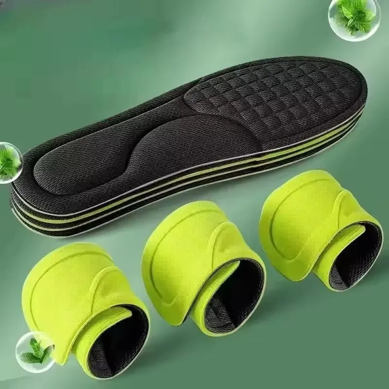 Plantillas ortopédicas de espuma viscoelástica suave, plantillas desodorantes negras para zapatos deportivos, absorbe el sudor, accesorios antibacterianos para zapatos, 2/10 Uds.