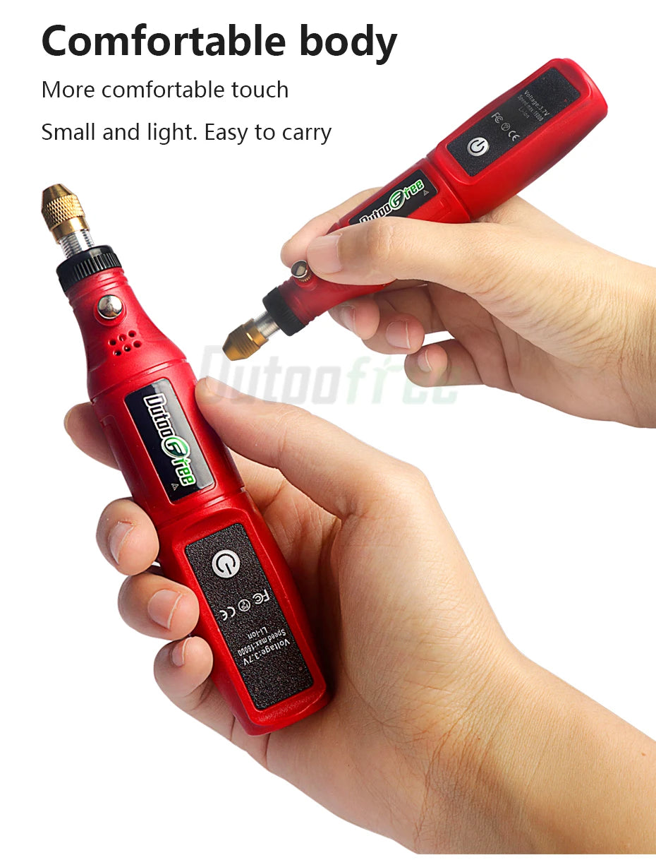 Mini taladro inalámbrico de 3,7 V, pluma de pulido y grabado, Kit de herramientas rotativas inalámbricas USB, pluma de grabado para carpintería, herramientas Dremel DIY 16000r
