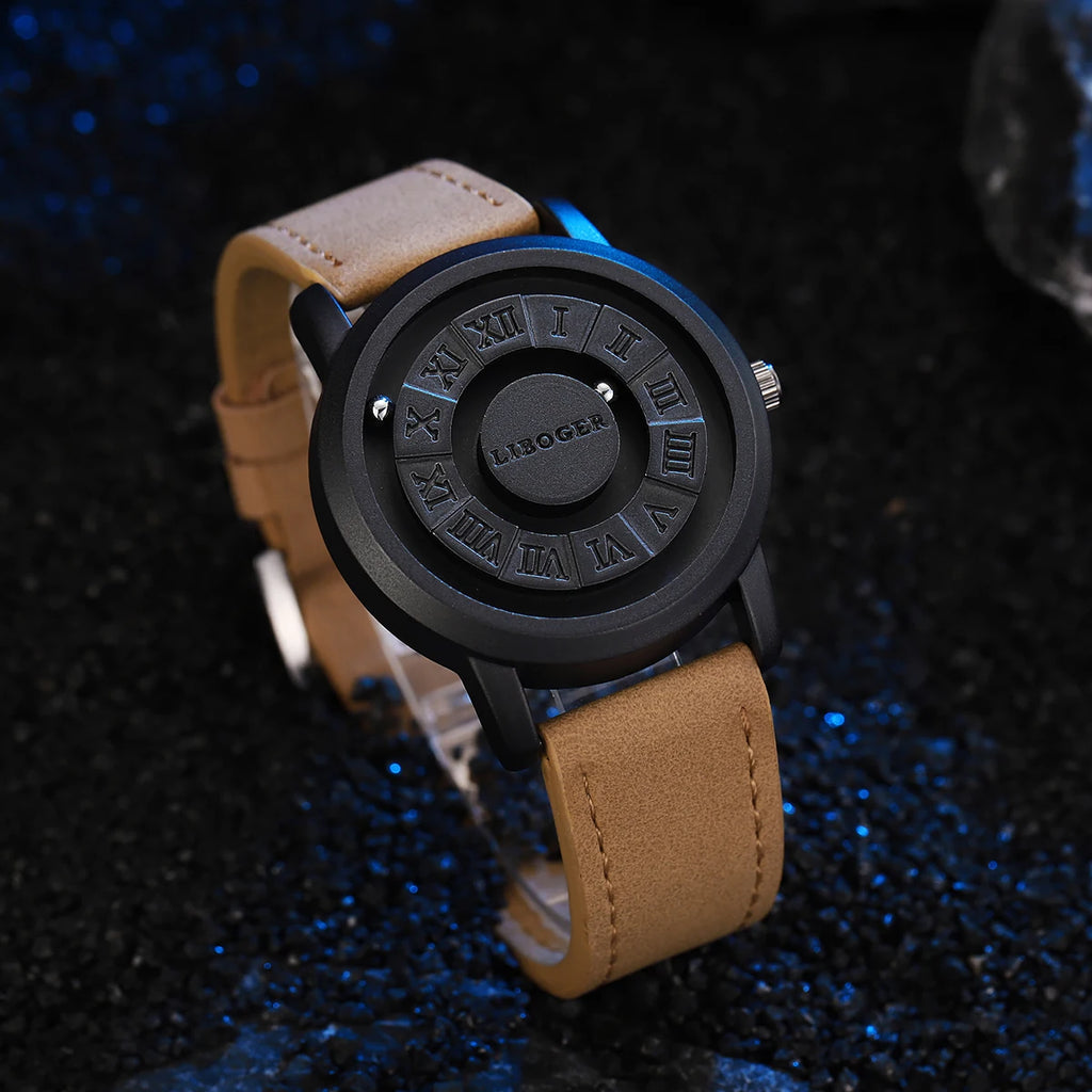 Relojes deportivos con suspensión magnética para hombre, relojes de pulsera de cuarzo informales para hombre, reloj Masculino (sin caja)