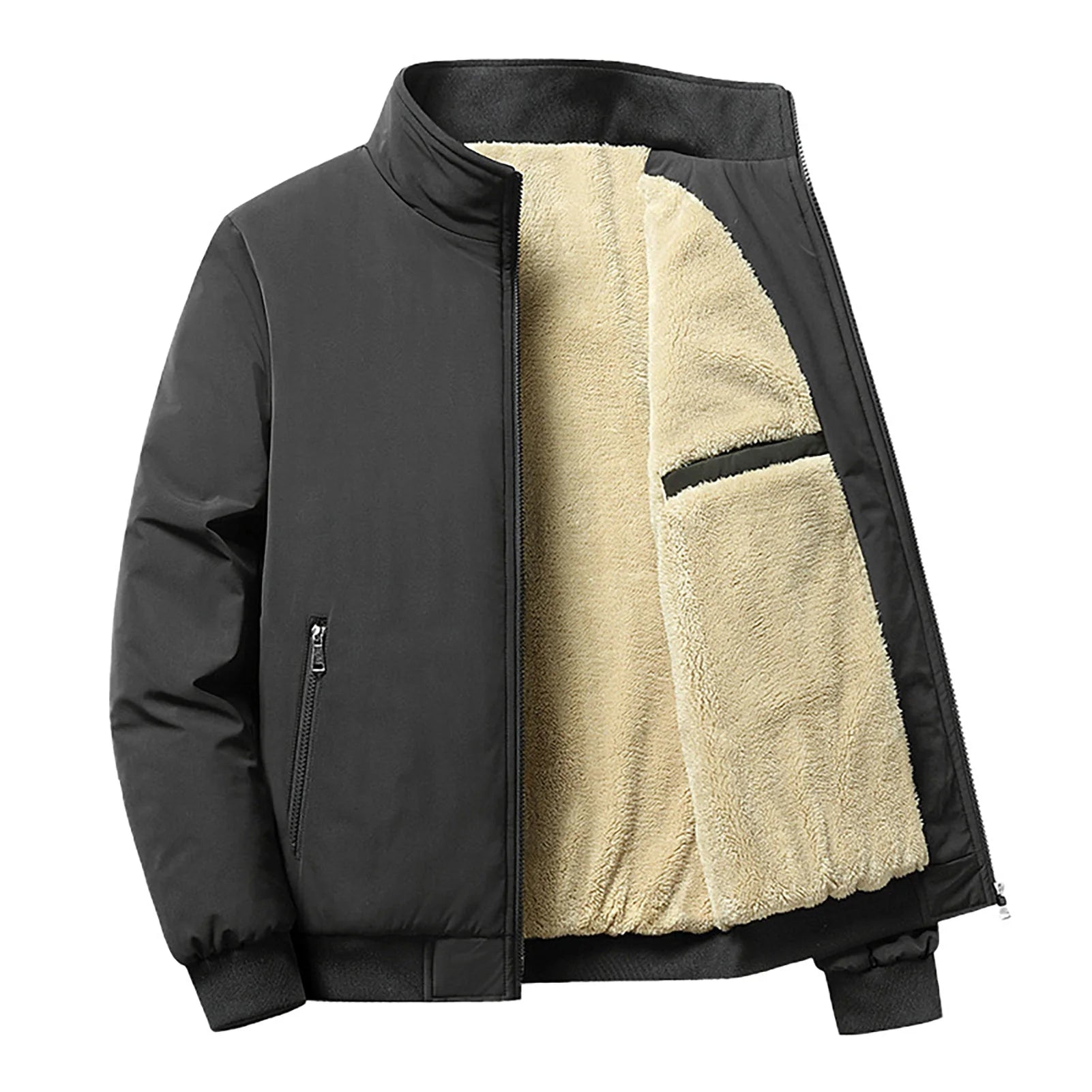 Chaqueta de mezclilla gruesa para hombre, abrigo de terciopelo, Parkas de piel, forro polar interior, invierno y otoño