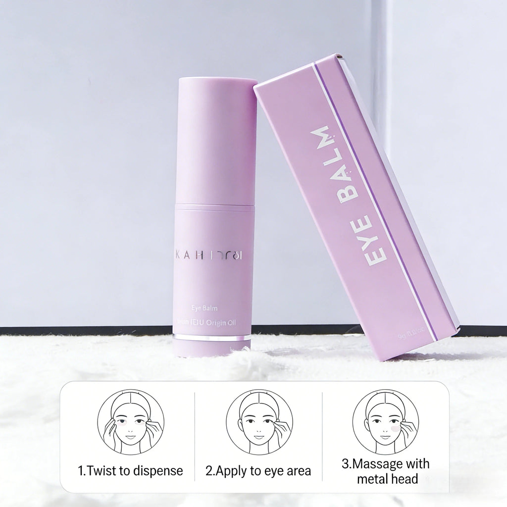 KAHI Bálsamo en Barra para Ojos con Acetil Hexapéptido 8, Reducción de Ojeras y Arrugas, Cuidado Anti-Hinchazón, Masajeador con Cabeza Metálica, Cuidado Facial Coreano