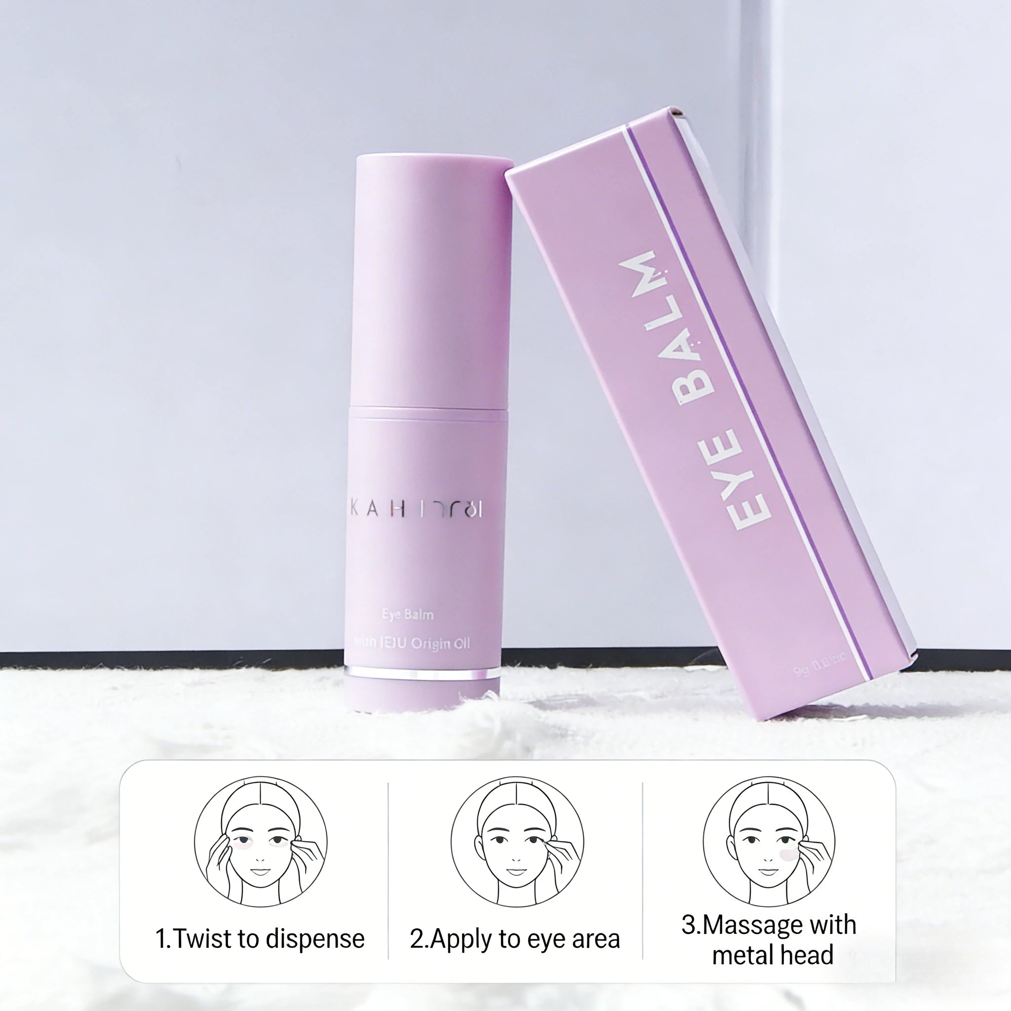 KAHI Bálsamo en Barra para Ojos con Acetil Hexapéptido 8, Reducción de Ojeras y Arrugas, Cuidado Anti-Hinchazón, Masajeador con Cabeza Metálica, Cuidado Facial Coreano
