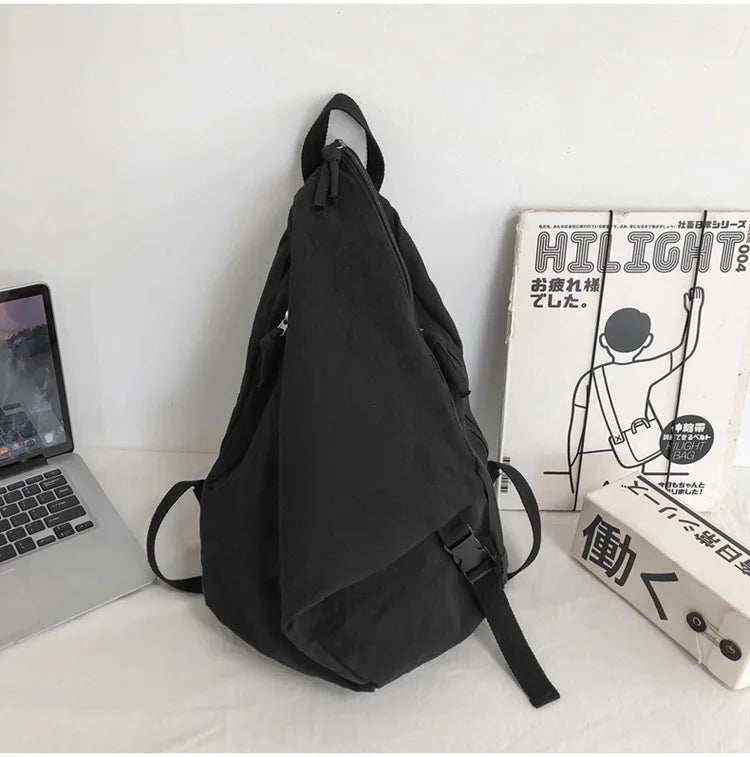 Mochila de lona de estilo japonés informal y a la moda para estudiantes de secundaria y universitarios mochila para mujeres 가mochilas masculinas