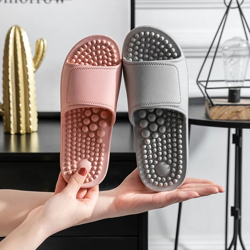 Masajeador de pies, pantuflas para aliviar la tensión, suaves, antideslizantes, zapatos de masaje de acupuntura, herramientas de reflexología para pies, para interiores.