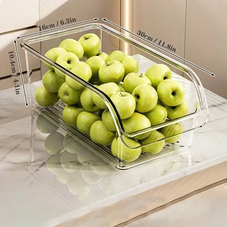 Aesthetic Clear Fridge & Pantry Organizer Bins