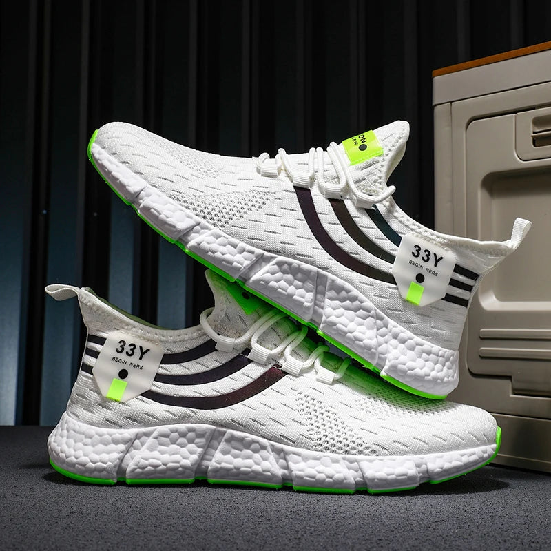 2025 zapatos para hombre, zapatillas transpirables para correr para hombre, zapatos de malla cómodos y ligeros para exteriores, zapatillas para caminar Unisex para mujer