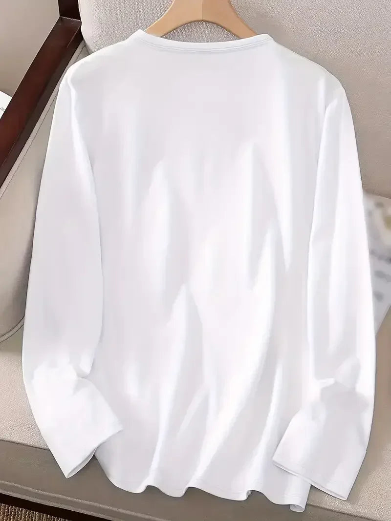 Camiseta de gato negro, camiseta gótica divertida, camiseta informal de manga larga con estampado de gato negro para mujer, camiseta con cuello redondo