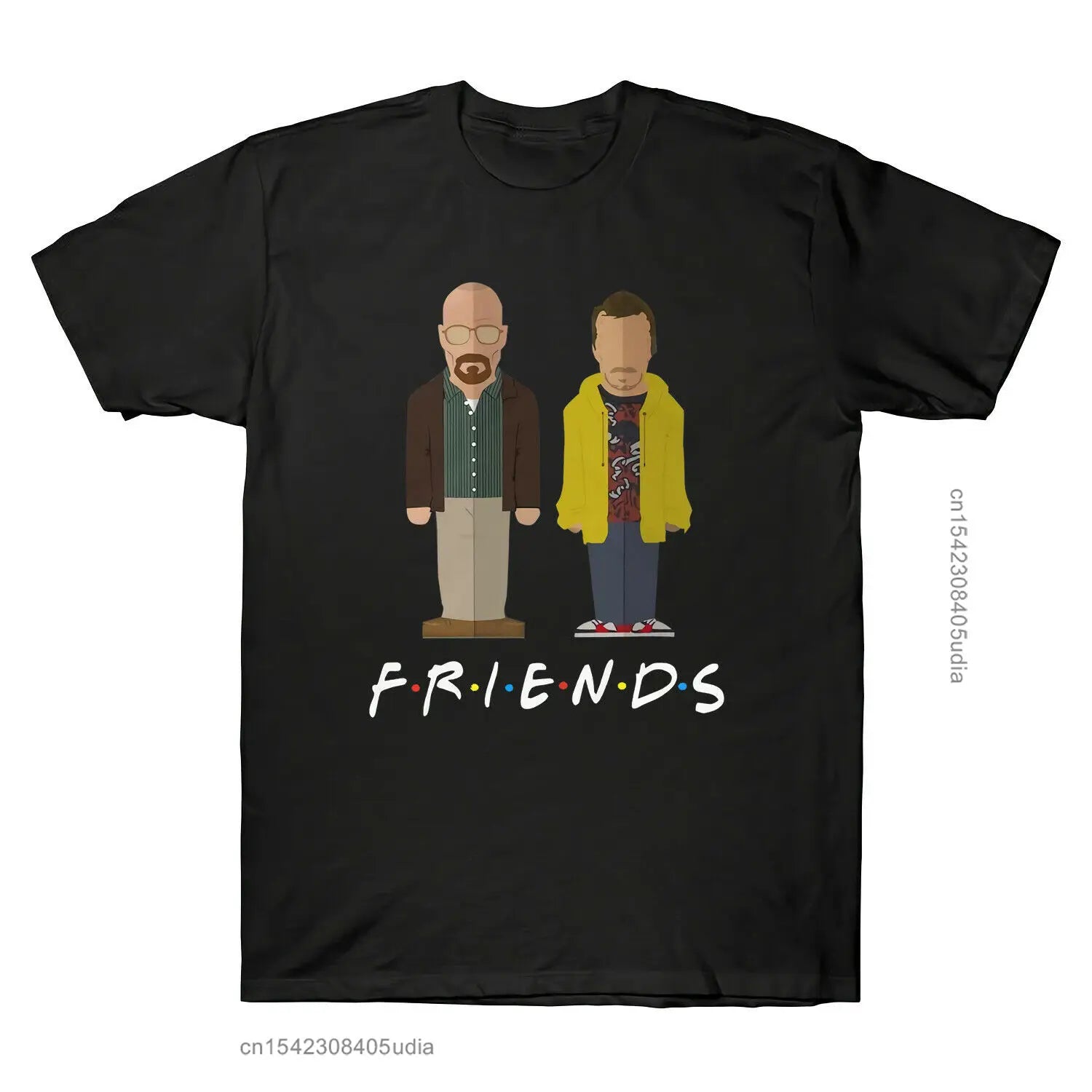 Camiseta de algodón para hombre, camisa divertida de Breaking Bad, Walter y Jesse Friends, color negro, Estilo Vintage, Harajuku