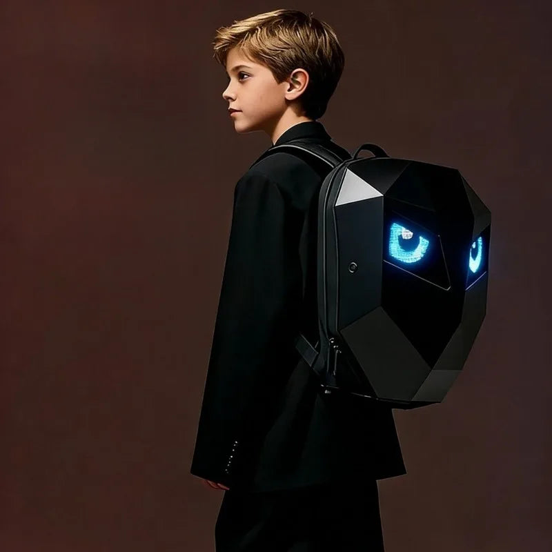 Mochila LED con Pantalla para Viajes de Negocios, Mochila para Portátil, Mochila Expandible para Motocicleta y Ciclismo para Hombre
