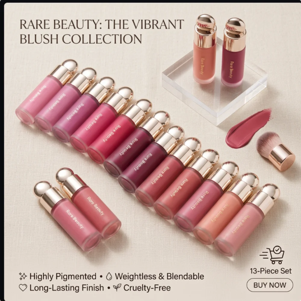 Rubor Líquido Ultra Pigmentado de Larga Duración Rare Beauty, Resistente a las Fallos, Ligero y Aireado, Worth Virtue Hope Joy Blush Makeup