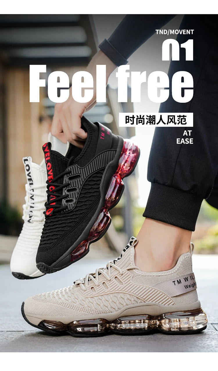 Zapatillas de deporte informales para hombre, zapatos de carrera de entrenador de lujo transpirables, mocasines de moda, zapatos para correr para hombre