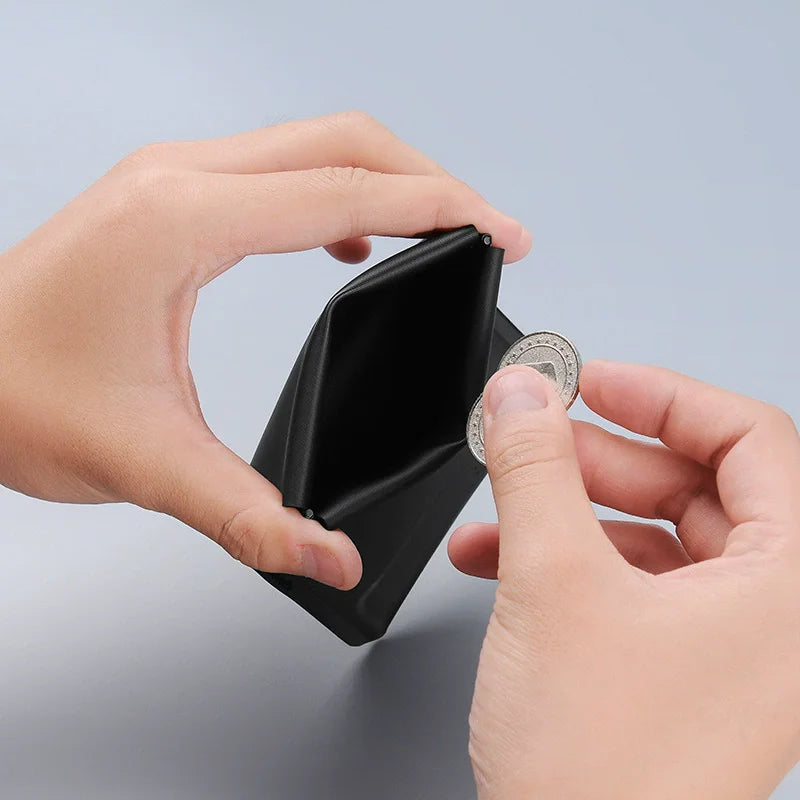 Cartera Magnética Plegable Mini EDC Ultraligera y Portátil, Monedero Multifuncional para Hombres y Mujeres, Tarjetero Delgado Bifold para Identificación