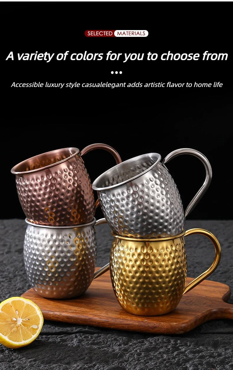 Taza de Cobre Puro de 500 ml, Taza de Metal Sólido para Beber, 17 oz, para Cócteles, Cerveza, Leche, Café, para Cocina, Bar, Fiestas, Bebidas