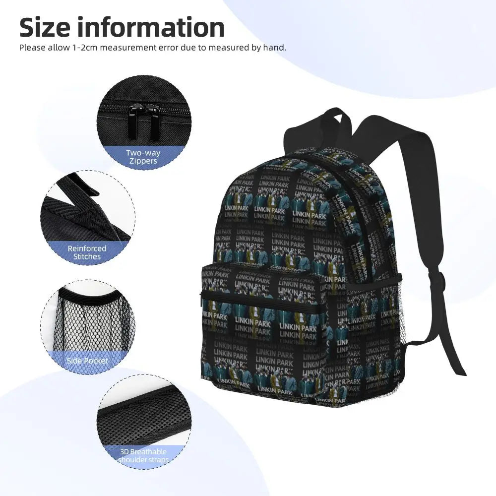 L-Linkin-S P-Park-S Band Mochila para estudiantes Mochila escolar Mochila de viaje para senderismo para niños y niñas Mochila de moda Bolsos de hombro
