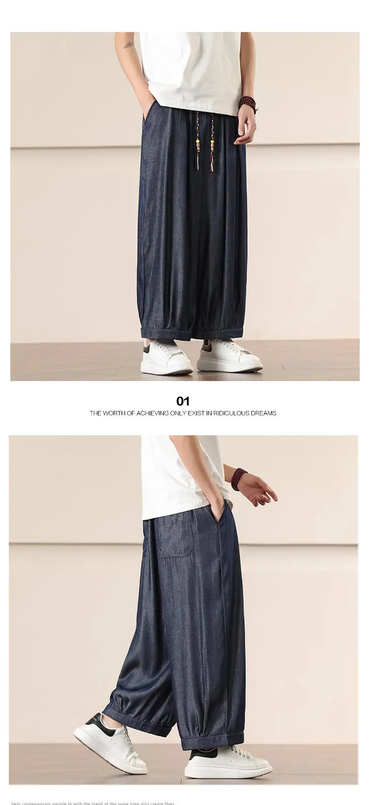 Pantalones Anchos Holgados de Hombre Estilo Chino para Primavera 2026, Pantalones Harem Casuales de Nueve Puntos para Hombre, Joggers Hip Hop de Otoño