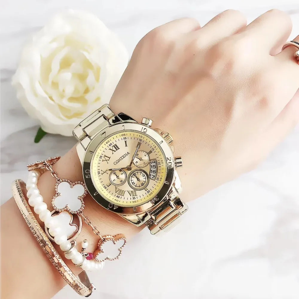 CONTENA Top Brand Luxury Watches for Women Fashion Creative Steel Bracelet Women's Watches Ladies Quartz Watch Reloj Mujer