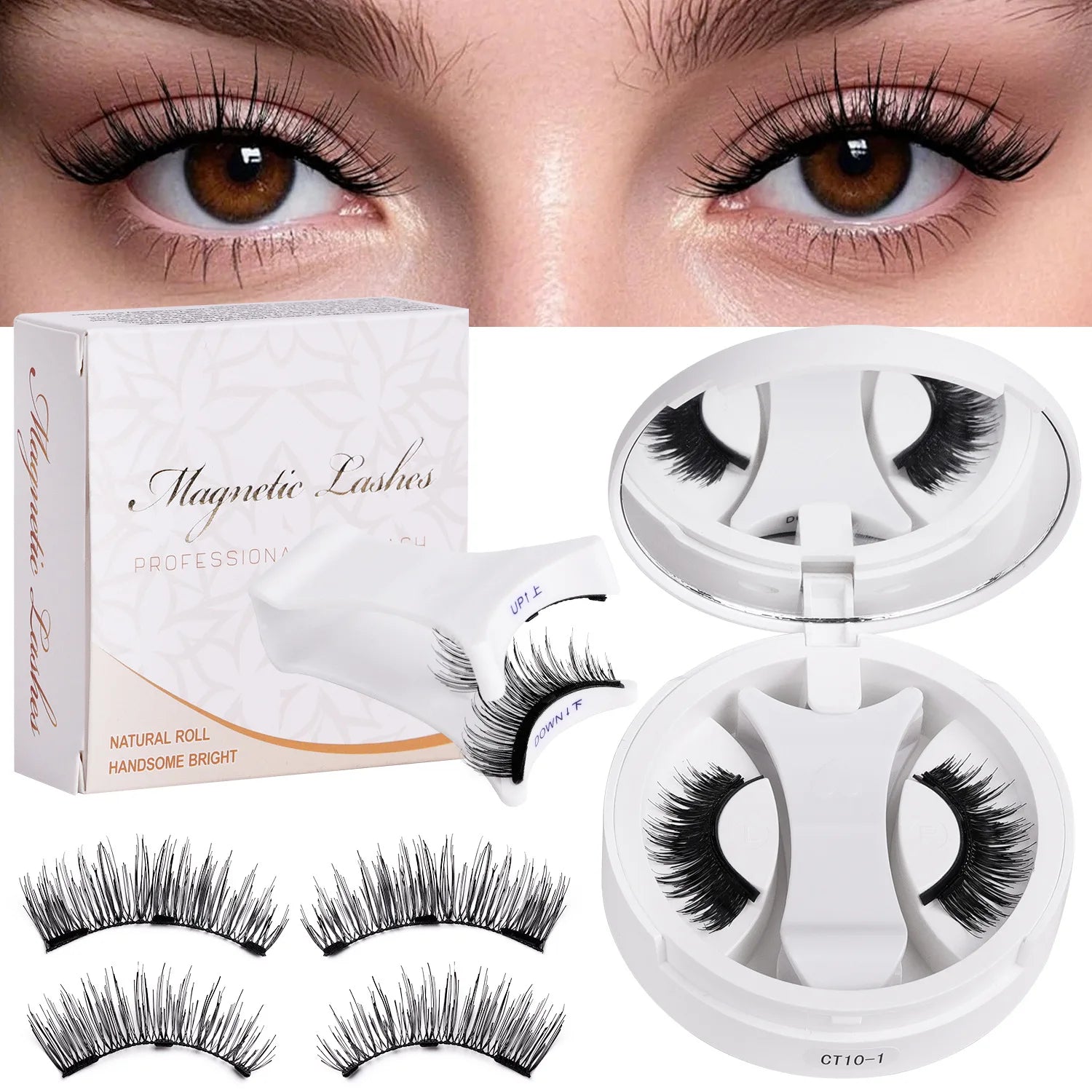 Magnetic Fake Eyelashes Set – Reusable 3D, No Glue, Waterproof