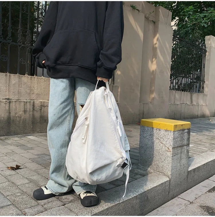 Mochila de lona de estilo japonés informal y a la moda para estudiantes de secundaria y universitarios mochila para mujeres 가mochilas masculinas
