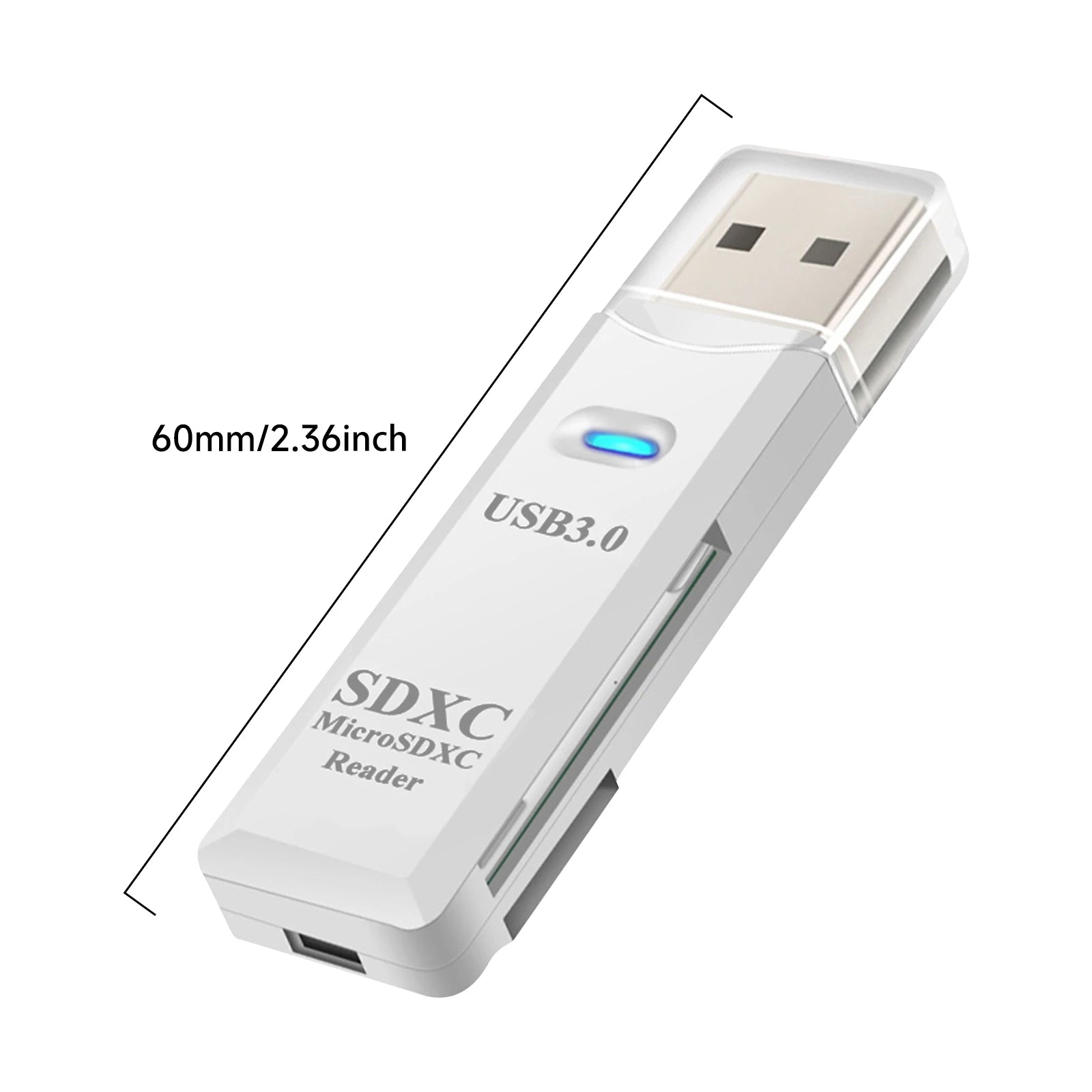 4-in-1 USB 3.0 Card Reader – High Speed TF/SD/Micro SD Adapter for PC & Laptop