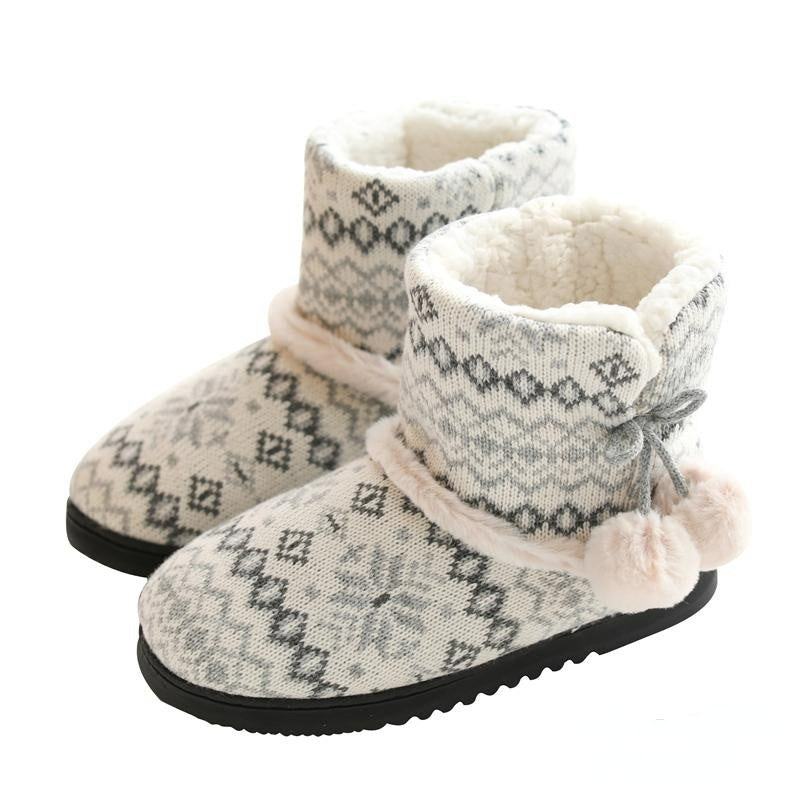 Zapatillas de Invierno para mujer, botines cálidos de felpa para interiores y exteriores, botas bonitas para el hogar