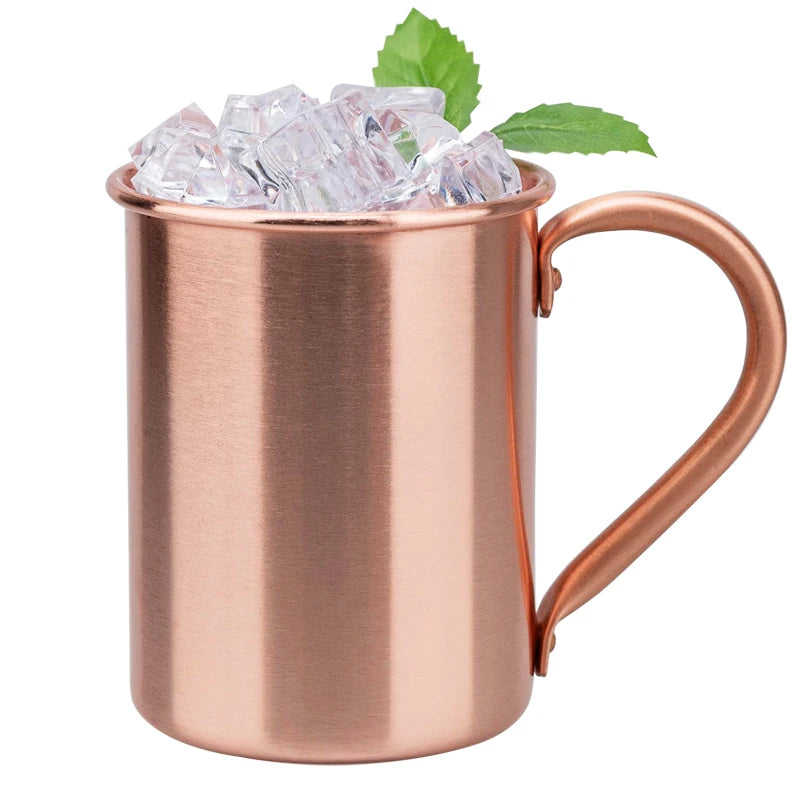 Nuevas tazas 100% cobre puro, tazas Moscow Mule de cobre puro sólido, tazas de cóctel de 400 ml, tazas para cerveza, leche y otras bebidas.