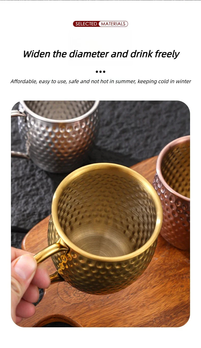 Taza de Cobre Puro de 500 ml, Taza de Metal Sólido para Beber, 17 oz, para Cócteles, Cerveza, Leche, Café, para Cocina, Bar, Fiestas, Bebidas