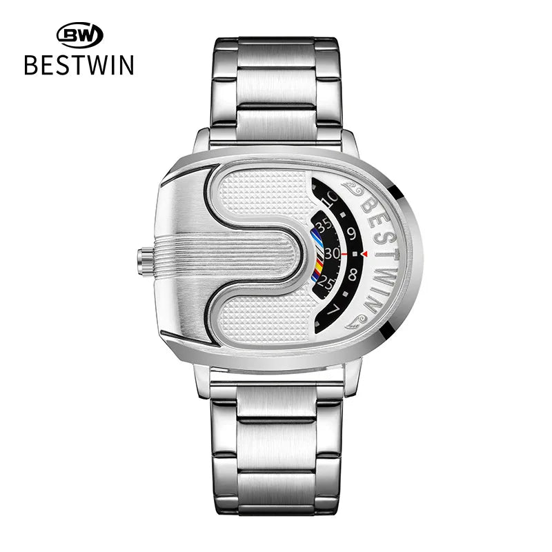 Relojes dorados de lujo para hombre, diseño único, banda de acero inoxidable, Dropship dorado, reloj masculino de alta calidad