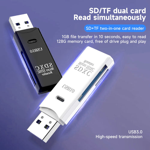 4-in-1 USB 3.0 Card Reader – High Speed TF/SD/Micro SD Adapter for PC & Laptop