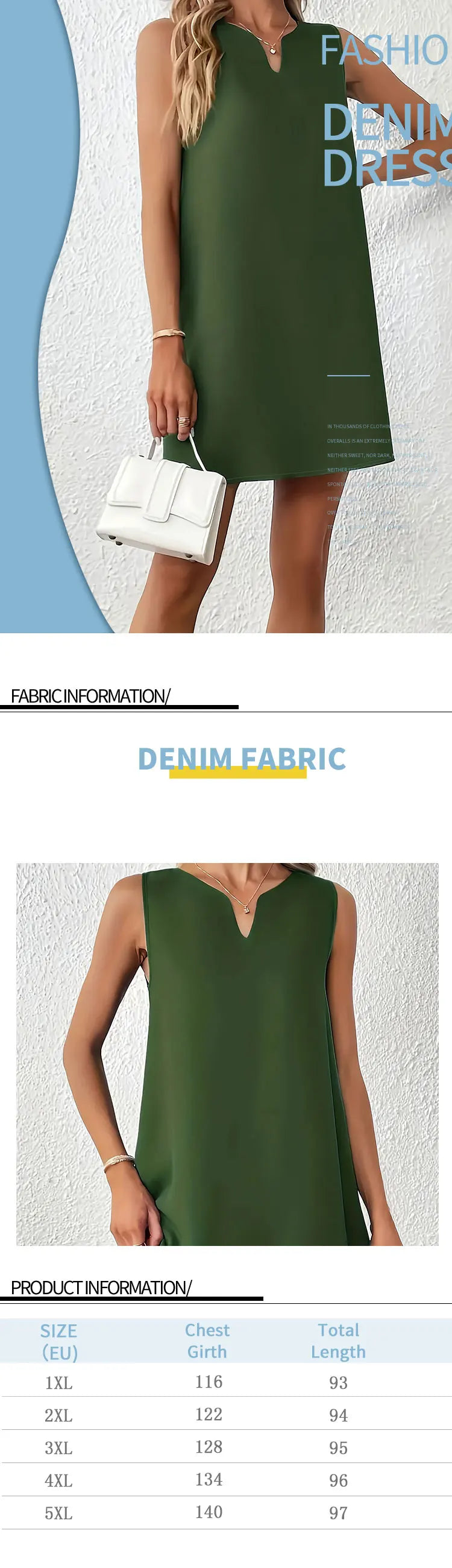 Vestido de color sólido para festival de verano tejido de talla grande para mujer