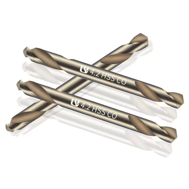 Juego de brocas de doble cabezal HSS, broca helicoidal ultradura de cobalto de doble filo para pozo de acero inoxidable de Metal con caja, 10 Uds.