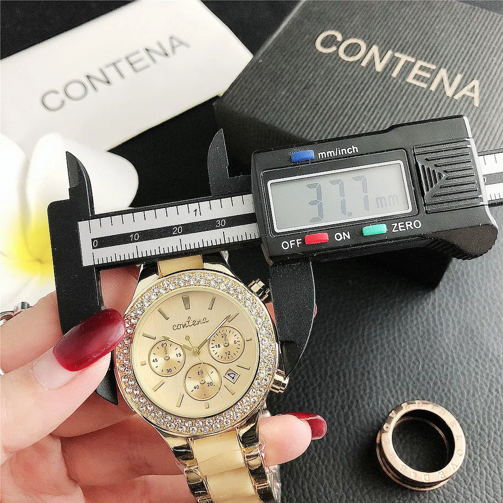 CONTENA Top Brand Luxury Watches for Women Fashion Creative Steel Bracelet Women's Watches Ladies Quartz Watch Reloj Mujer