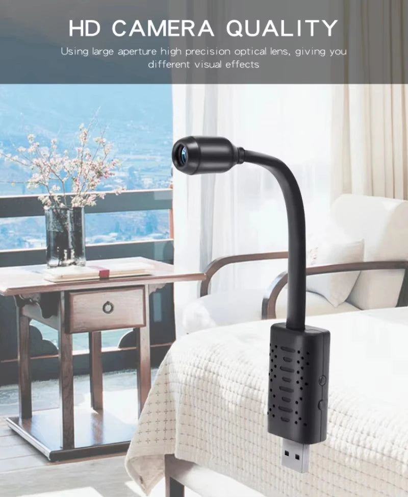 Mini Cámara de Seguridad WiFi 1080P – Visión Nocturna, Detección de Movimiento, Grabación en Bucle