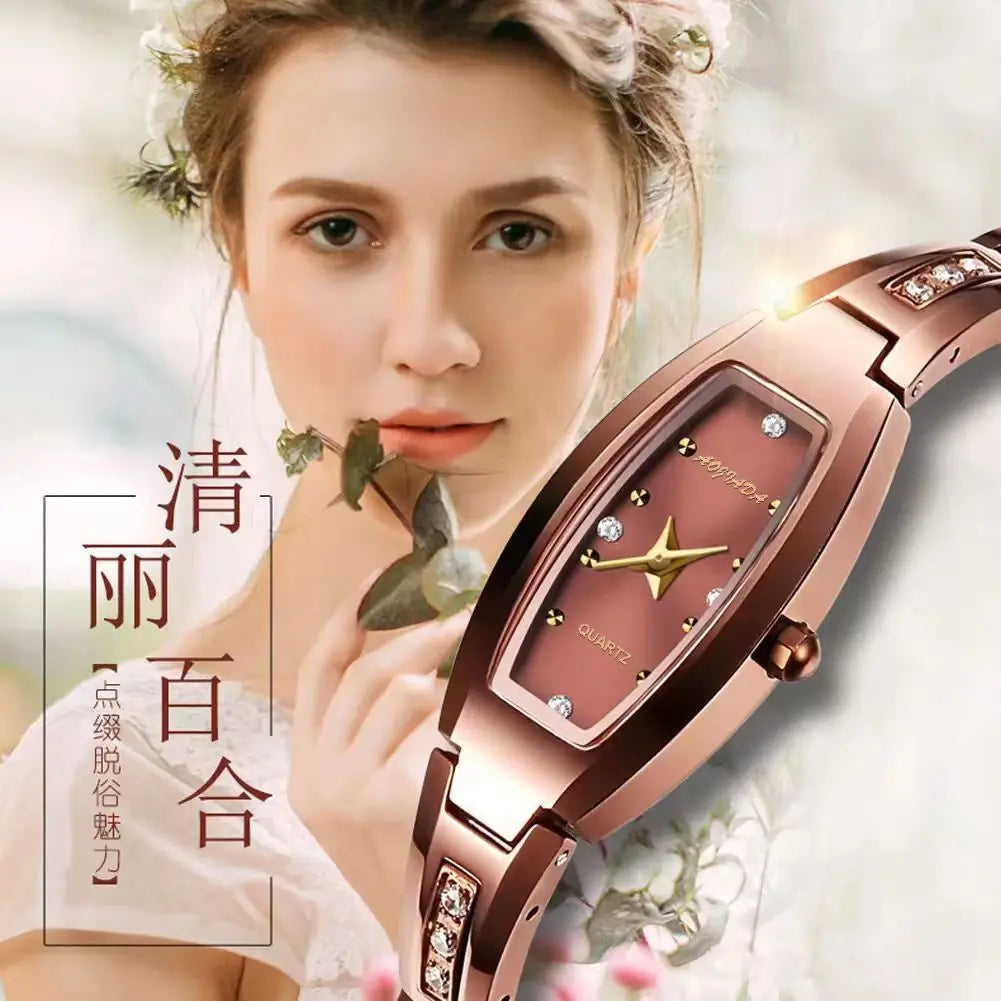 Reloj para Mujer, relojes de pulsera pequeños para Mujer, Reloj de pulsera de acero Vintage Retro dorado, relojes de pulsera de cuarzo negro, Reloj para Mujer