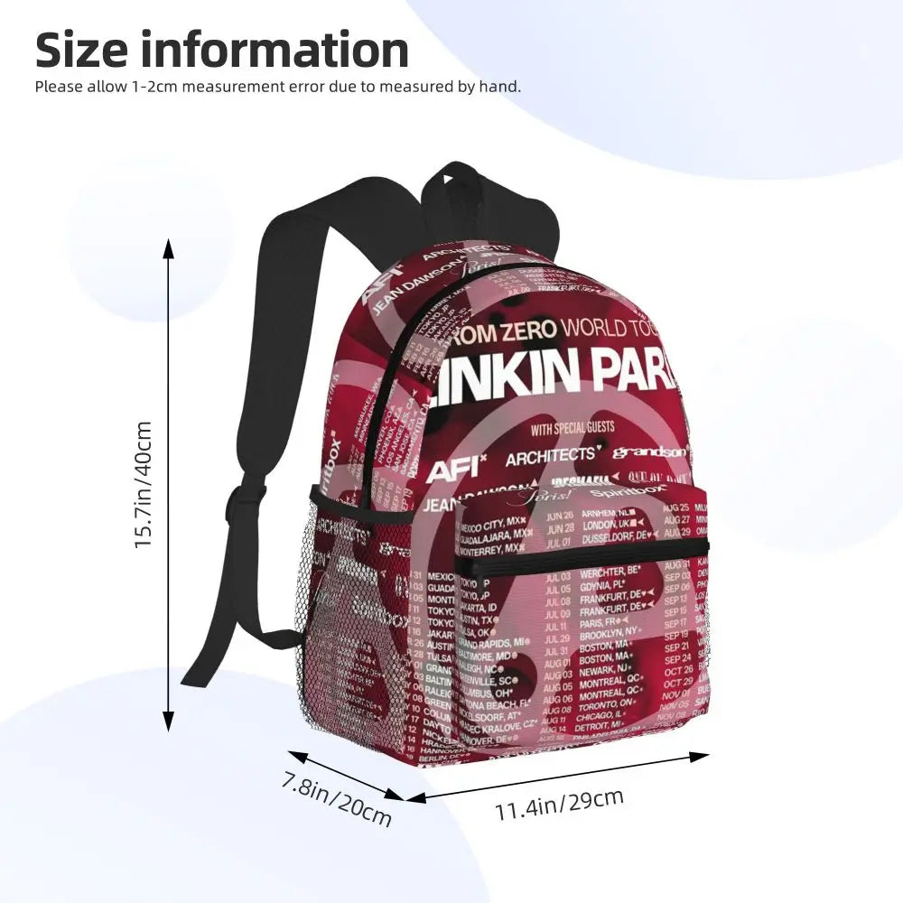 L-Linkin-S P-Park-S Band Mochila para estudiantes Mochila escolar Mochila de viaje para senderismo para niños y niñas Mochila de moda Bolsos de hombro